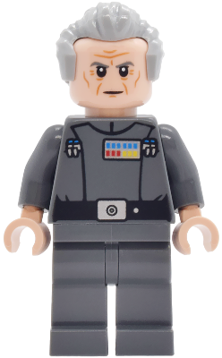 Grand Moff Wilhuff Tarkin - Dark Bluish Gray Uniform, Swept Back Hair, Dark Bluish Gray Eyebrows