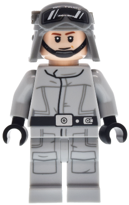 AT-ST Driver - Helmet with Molded Goggles, Light Bluish Gray Jumpsuit with Silver Dot, Printed Legs