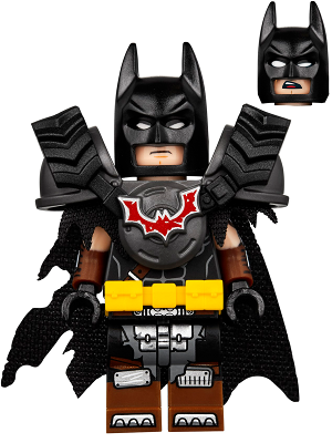Batman - Battle Ready, Tire Armor, Tattered Cape, Yellow Utility Belt, Reddish Brown Boots