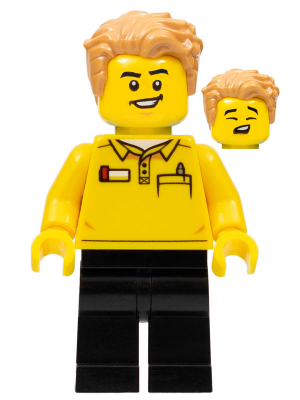 LEGO Brand Store Employee, Hair Swept Left Tousled