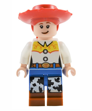 Jessie - Normal Legs, Minifigure Head and Bow, Molded Dark Orange Boots
