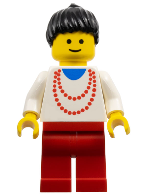 Necklace Red - Red Legs, Black Ponytail Hair