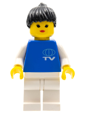 TV Logo Small Pattern, White Legs, Black Ponytail Hair