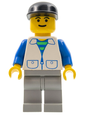 Suit with 2 Pockets White - Light Gray Legs, Black Cap