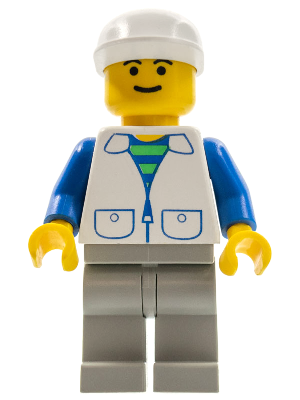 Suit with 2 Pockets White - Light Gray Legs, White Cap