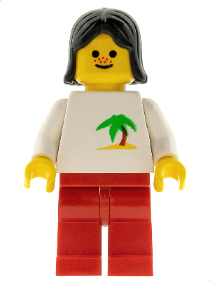 Palm Tree - Red Legs, Black Female Hair