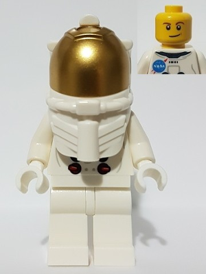 NASA Apollo 11 Astronaut - Male with White Torso with NASA Logo and Lopsided Smile