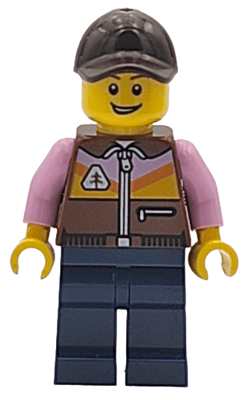 Airplane Passenger - Male, Reddish Brown Jacket, Dark Blue Legs, Dark Brown Cap