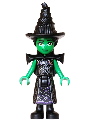 Elphaba - Mini Doll, Black Coat over Dress, Hat, Shoulder Pads