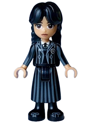 Wednesday Addams - Black and Dark Bluish Gray Nevermore Academy Uniform