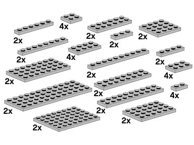 LEGO® 10148 Assorted Light Grey Plates - zdjęcie 1