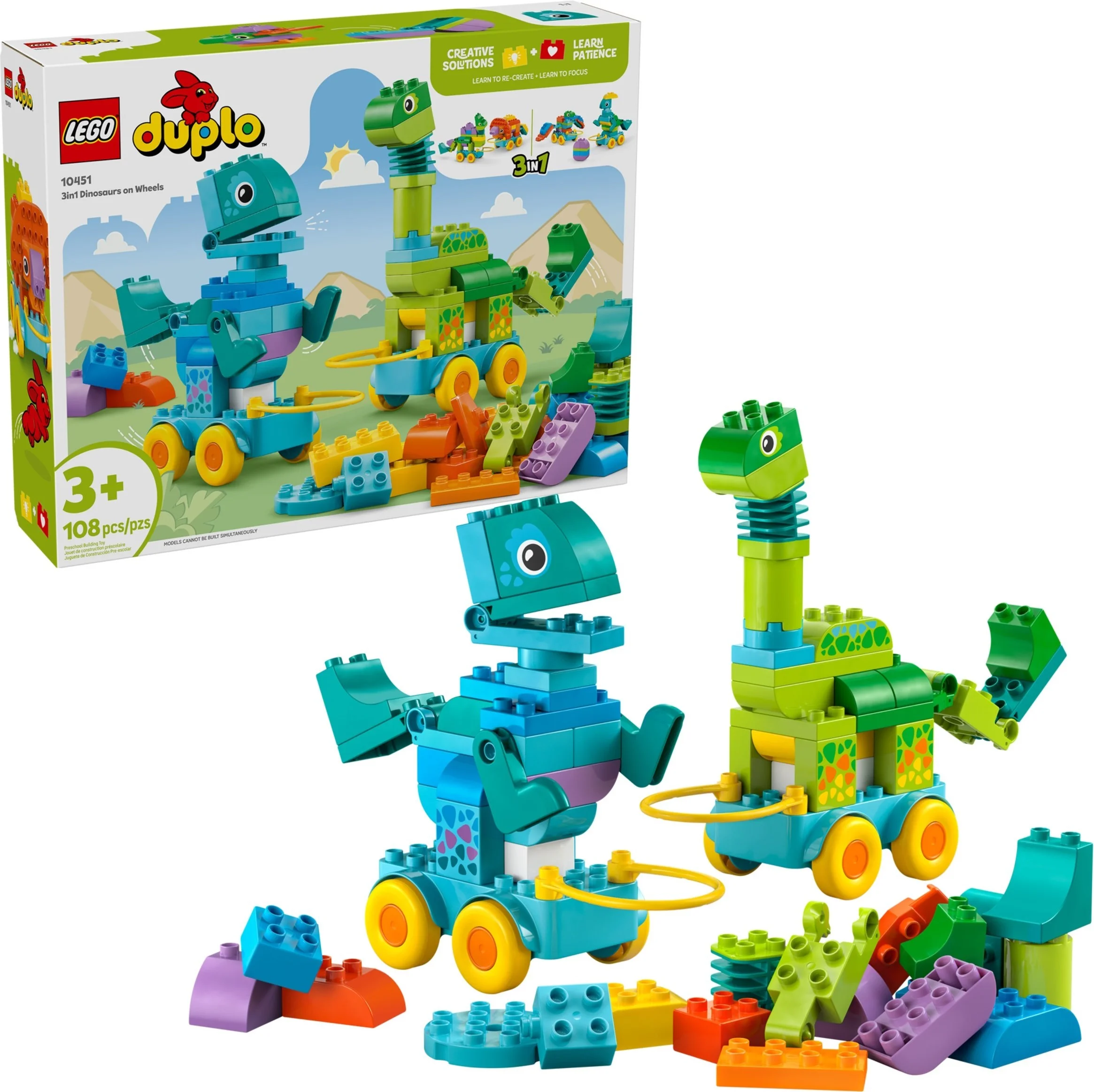 LEGO® 10451 LEGO DUPLO 3 w 1 Dinozaury na kółkach - zdjęcie 3