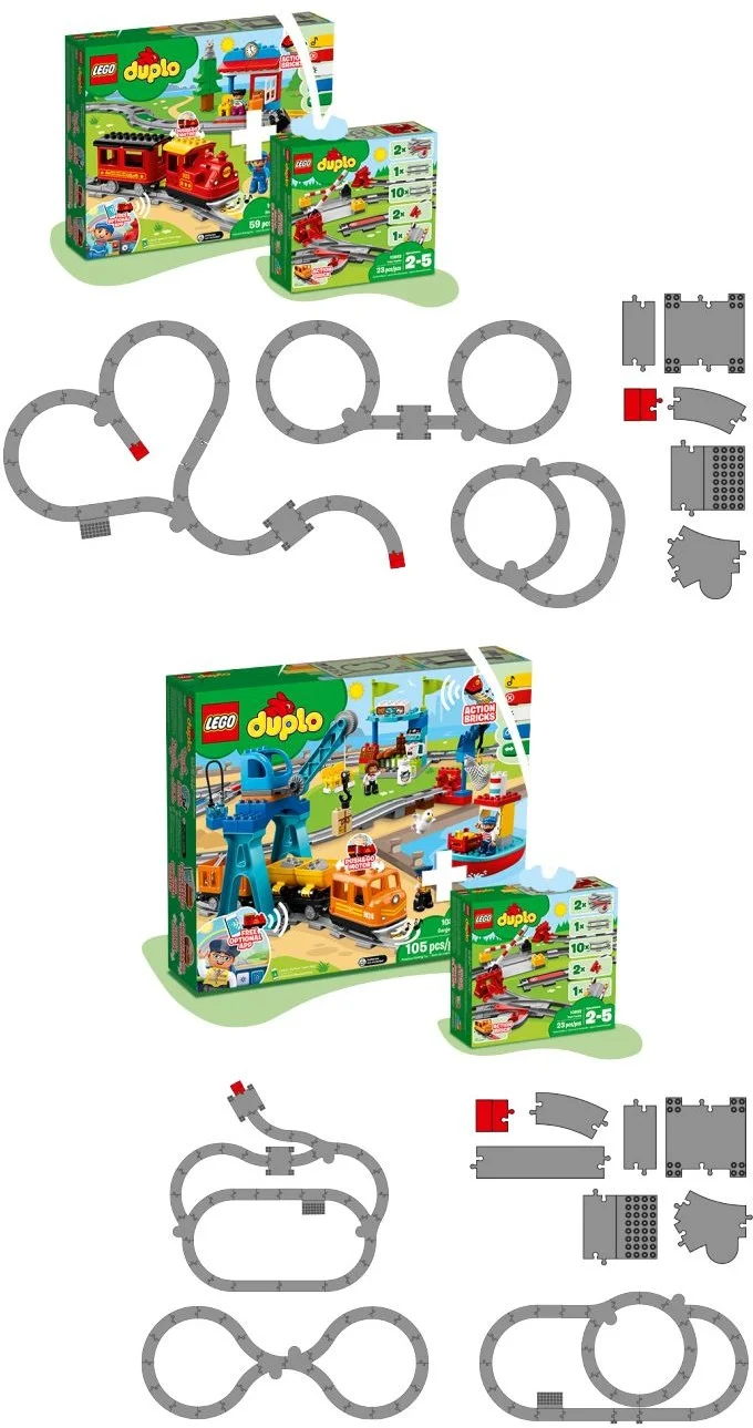 LEGO® 10882 Duplo Tory Kolejowe Zwrotnice Przejazd Szlaban Bocznica - zdjęcie 4