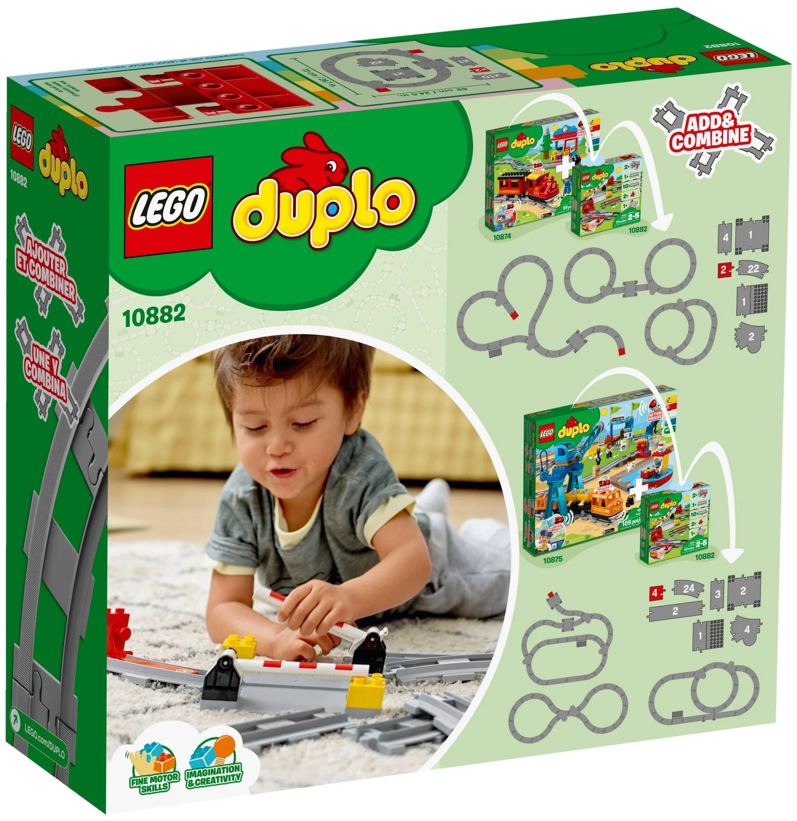 LEGO® 10882 Duplo Tory Kolejowe Zwrotnice Przejazd Szlaban Bocznica - zdjęcie 5