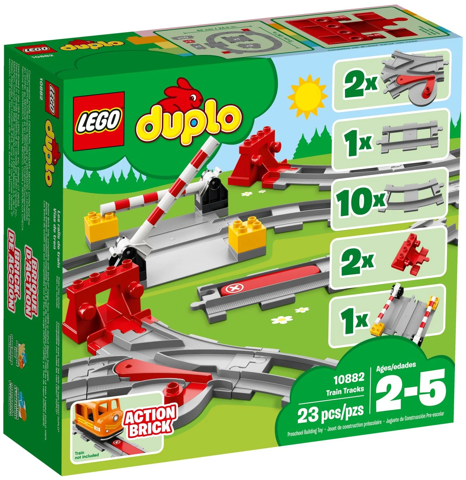 LEGO® 10882 Duplo Tory Kolejowe Zwrotnice Przejazd Szlaban Bocznica - zdjęcie 1