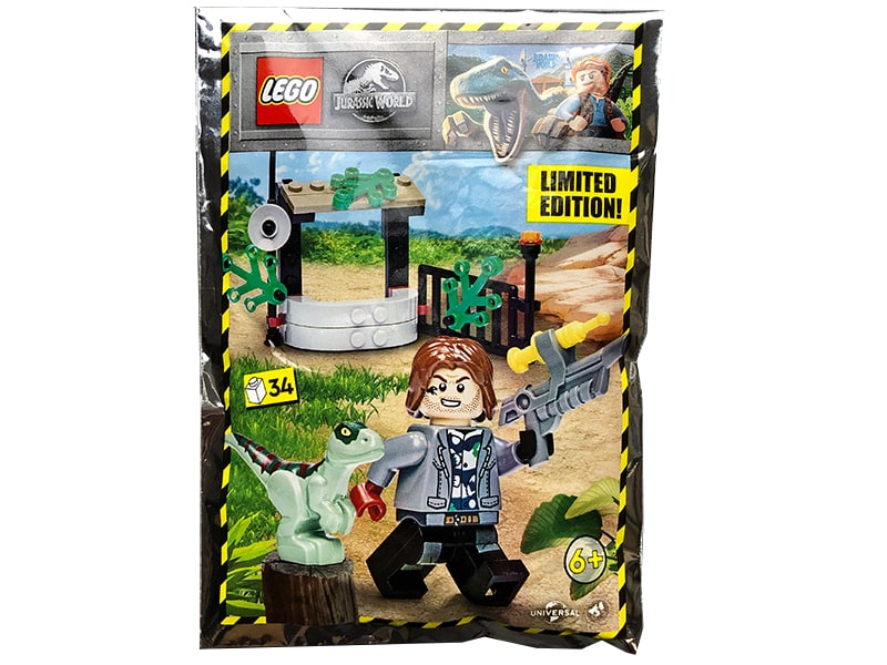 Jurassic World Minifigure Polybag Rainn with Raptor #