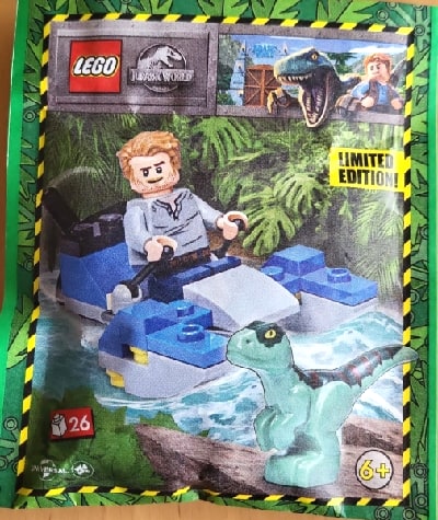 Jurassic World Minifigure Owen, Swamp Speeder, Raptor #