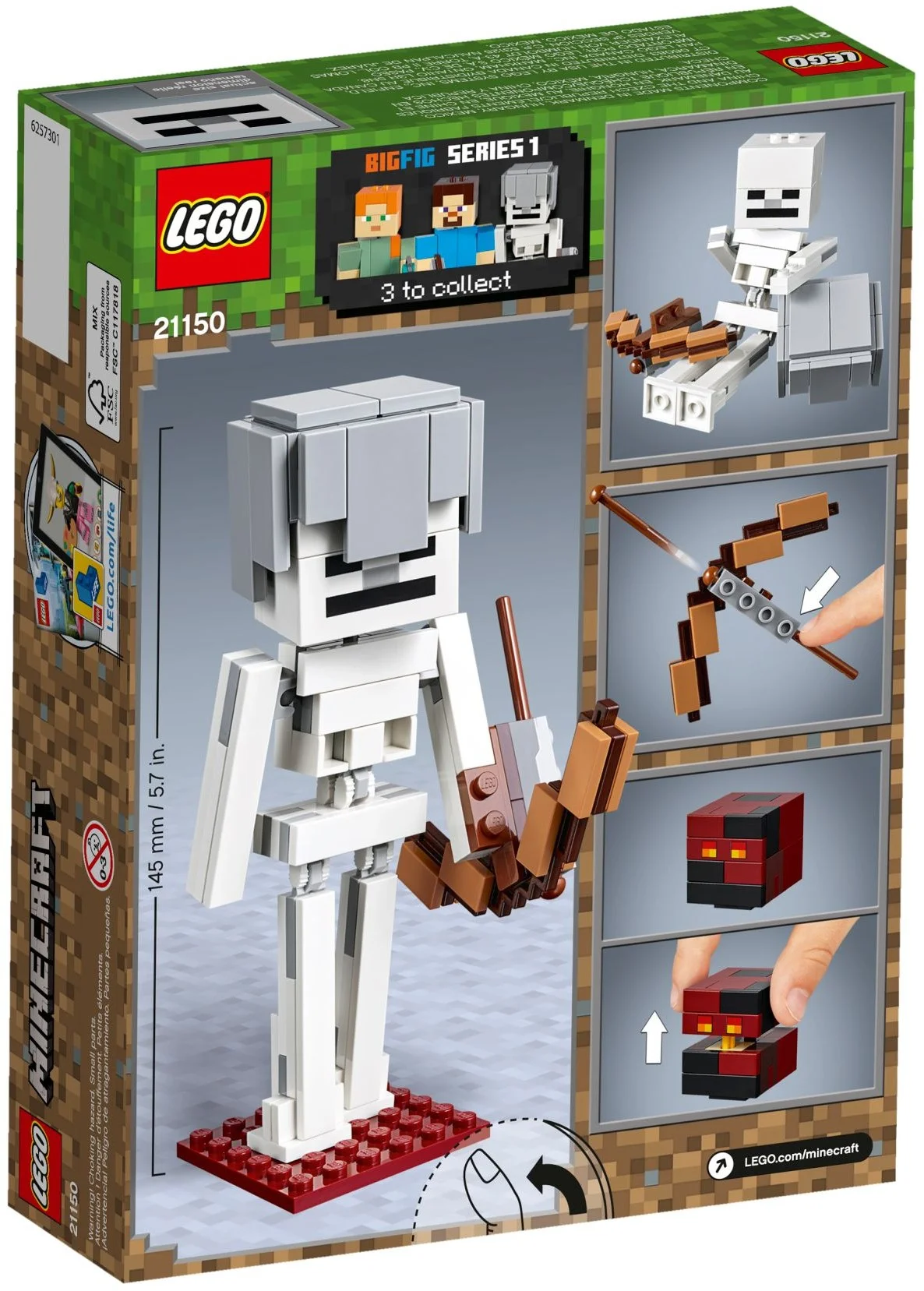 LEGO® 21150 Minecraft BigFig — szkielet z kostką magmy - zdjęcie 5