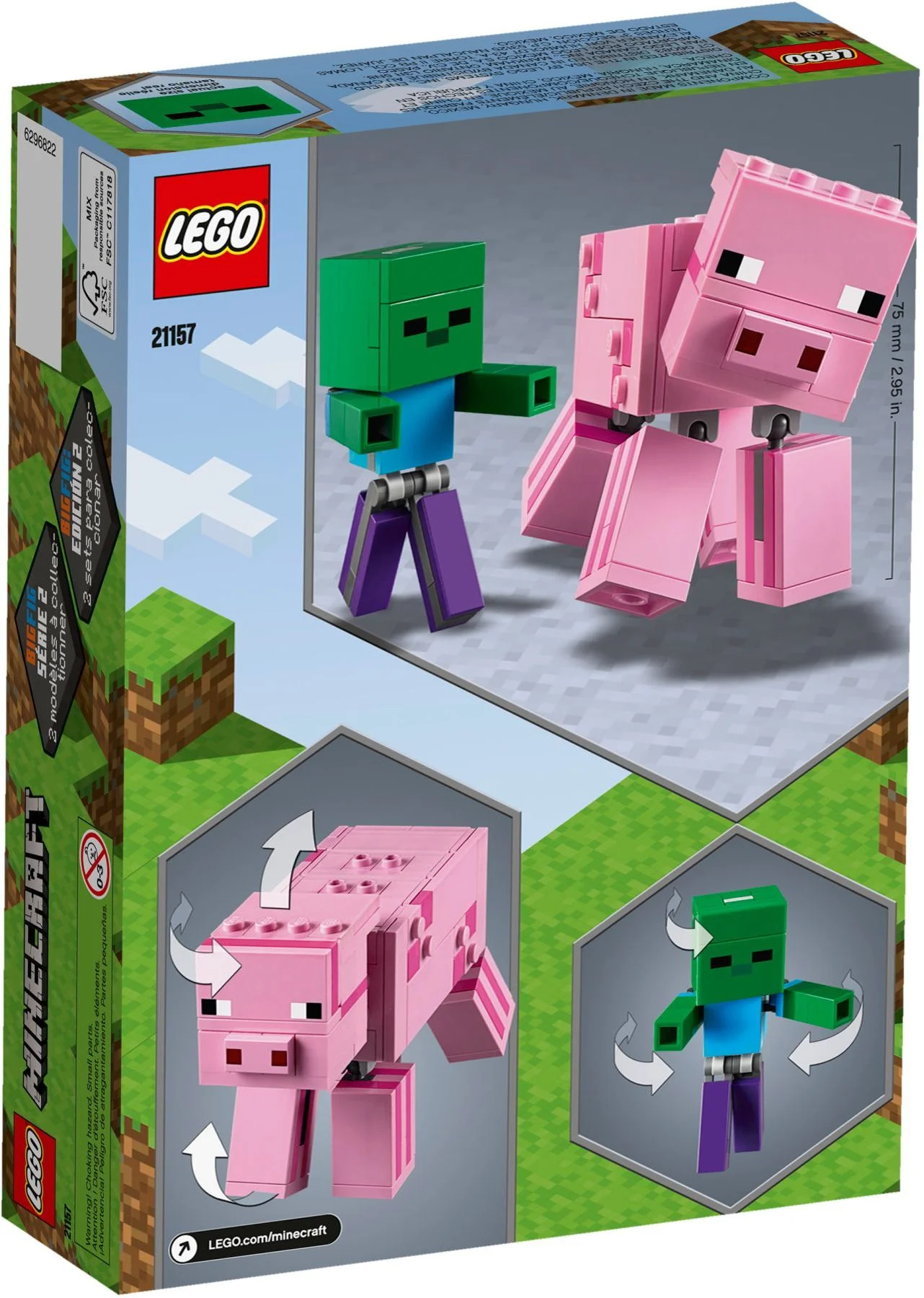 LEGO® 21157 Minecraft BigFig — Świnka i mały zombie - zdjęcie 5