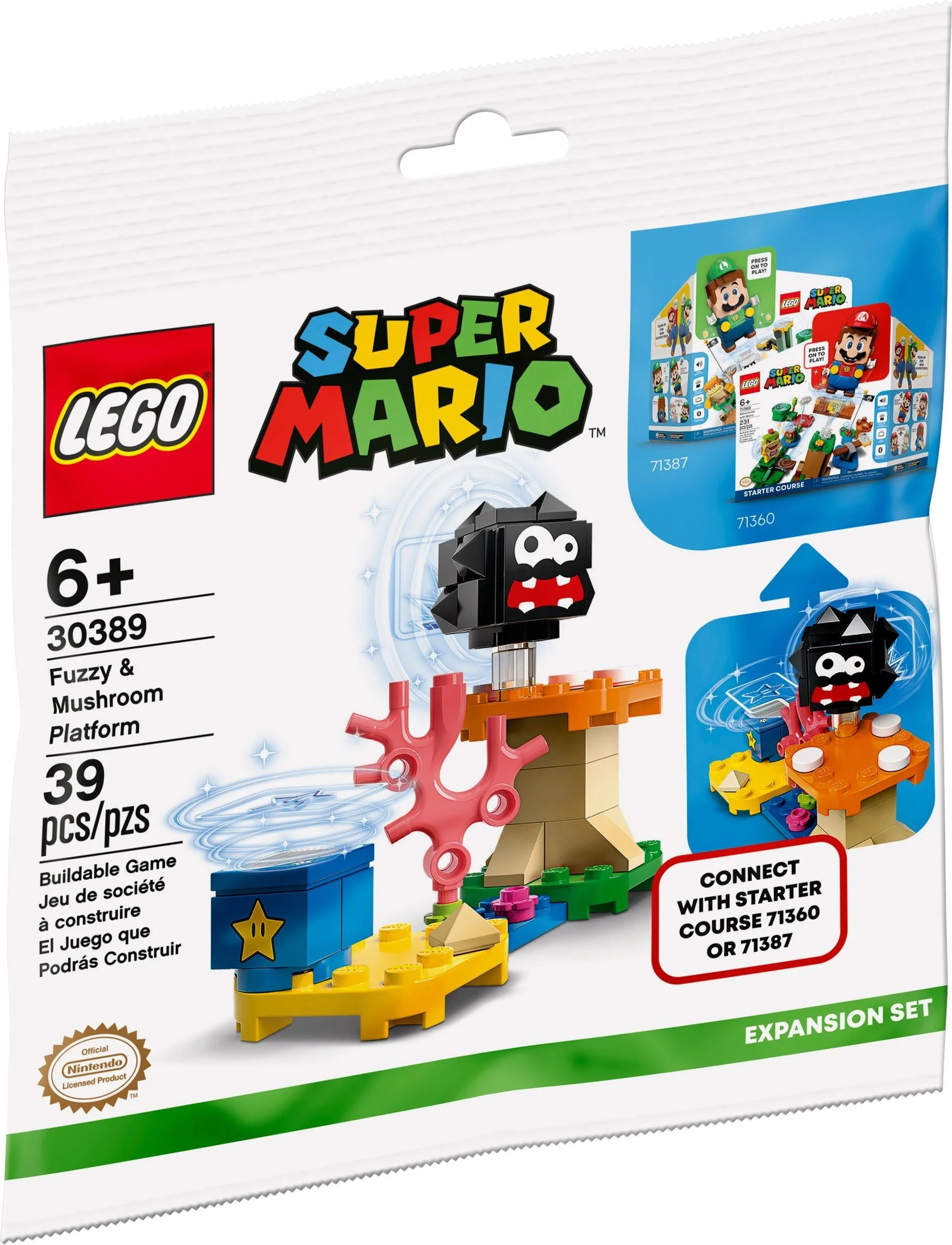 LEGO Super Mario Fuzzy i platforma z grzybem