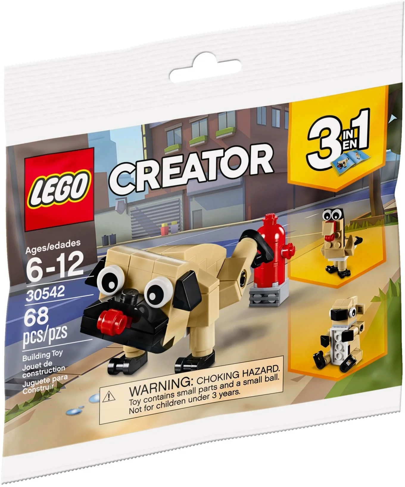LEGO® 30542 nowy Lego Creator Uroczy Mops 3w1 Polybag Misb 2018 - zdjęcie 1