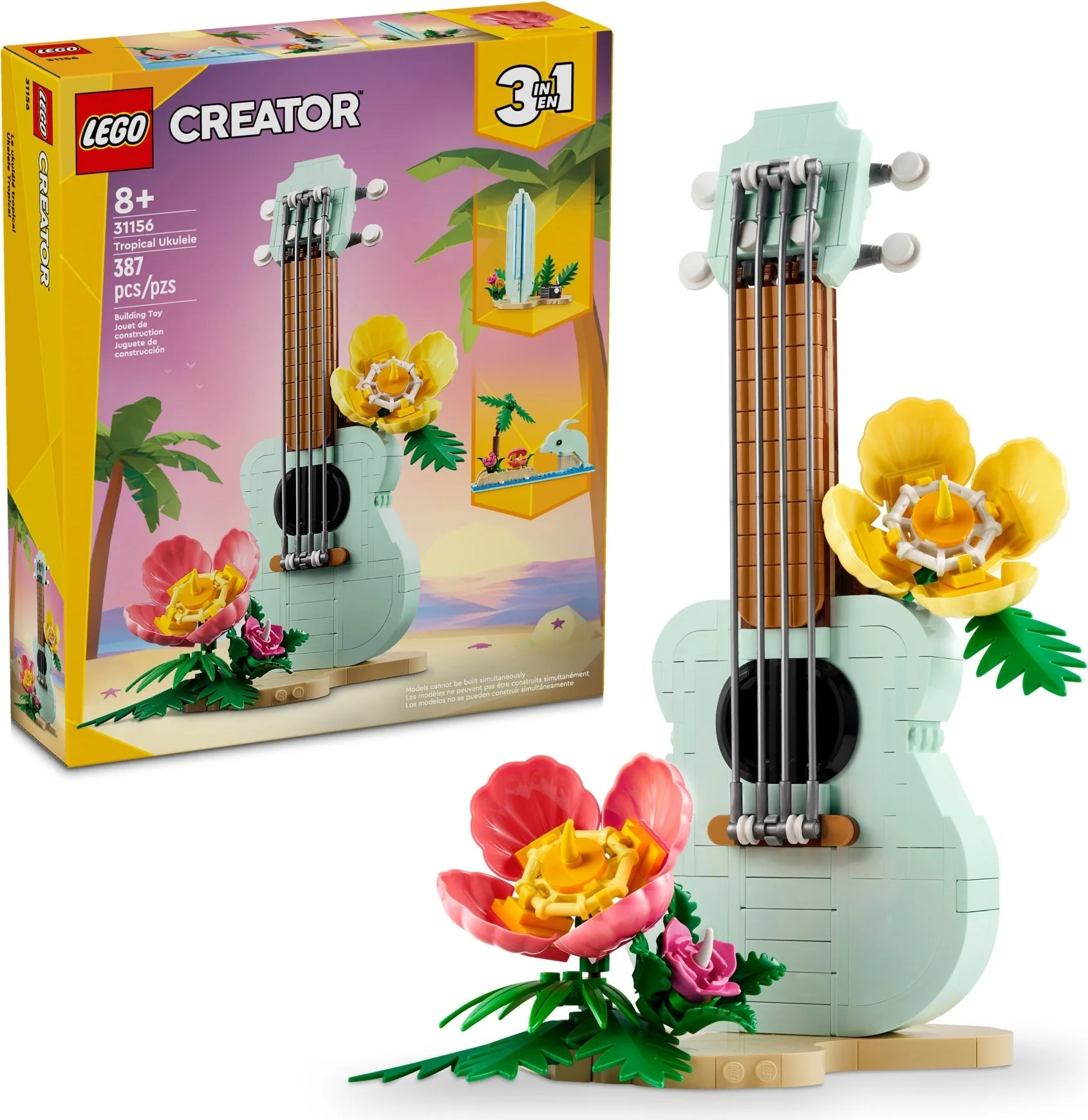 LEGO® 31156 3 w 1 Tropikalne Ukulele Papuga Kwiat Windsurfing - zdjęcie 2