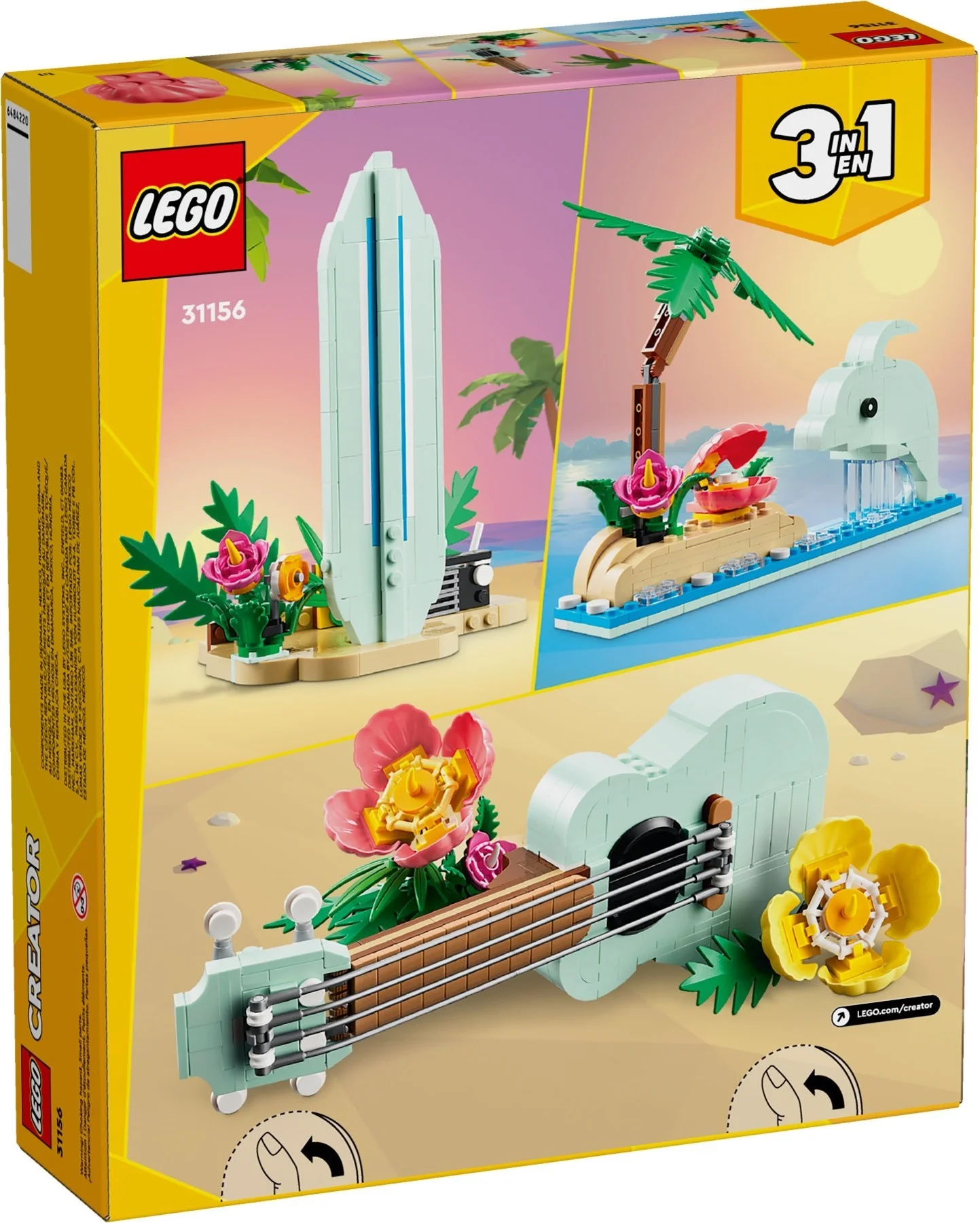 LEGO® 31156 3 w 1 Tropikalne Ukulele Papuga Kwiat Windsurfing - zdjęcie 10