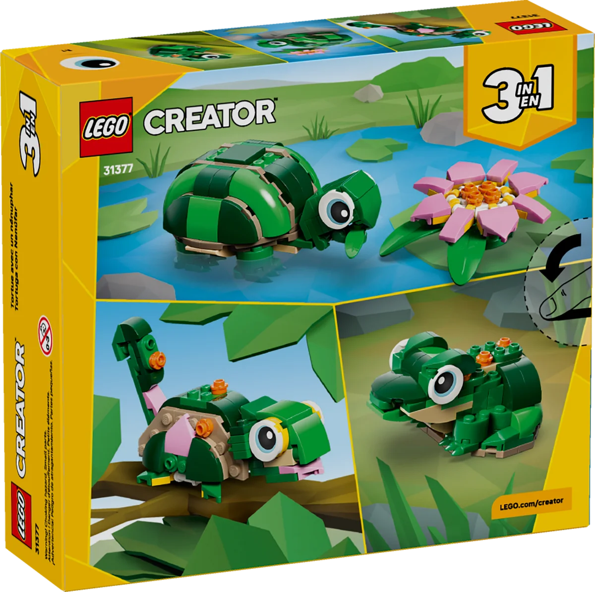 LEGO® 31377 3W1 Klocki Żółw I Kwiat LILII Wodnej Kameleon Żabka - zdjęcie 3