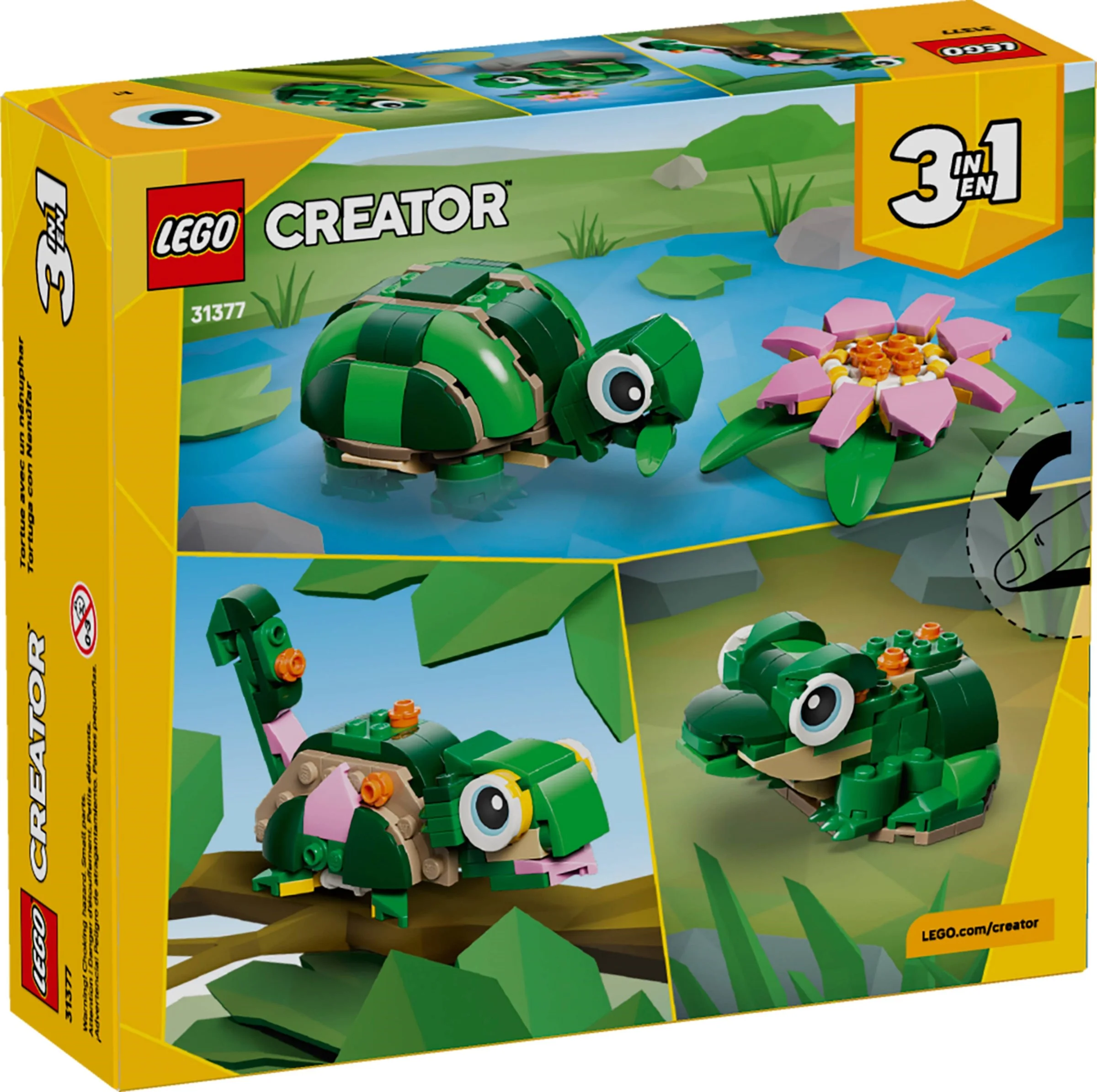LEGO® 31377 3W1 Klocki Żółw I Kwiat LILII Wodnej Kameleon Żabka - zdjęcie 22