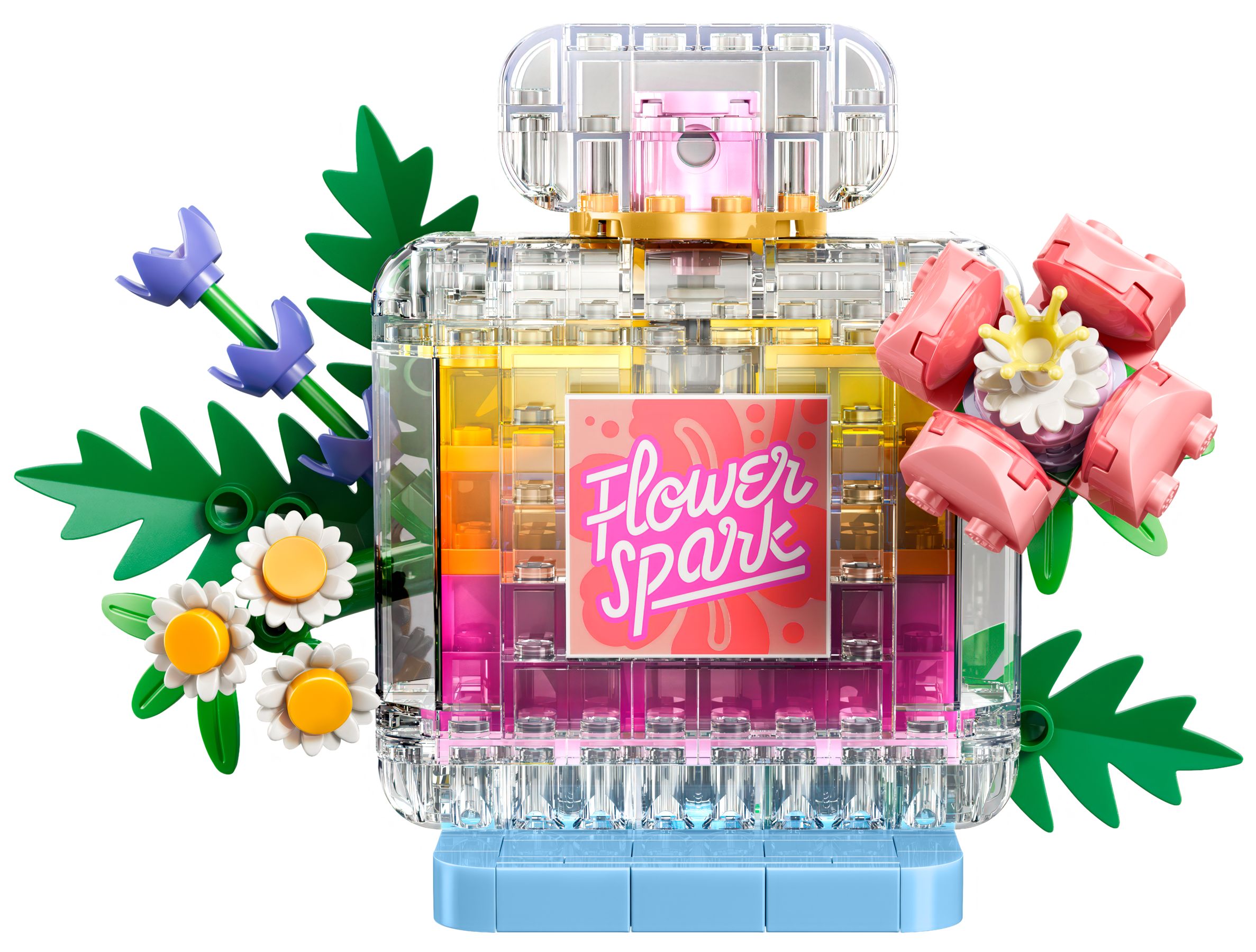 Flakon perfum z kwiatową ozdobą