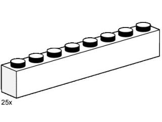 1 x 8 White Bricks