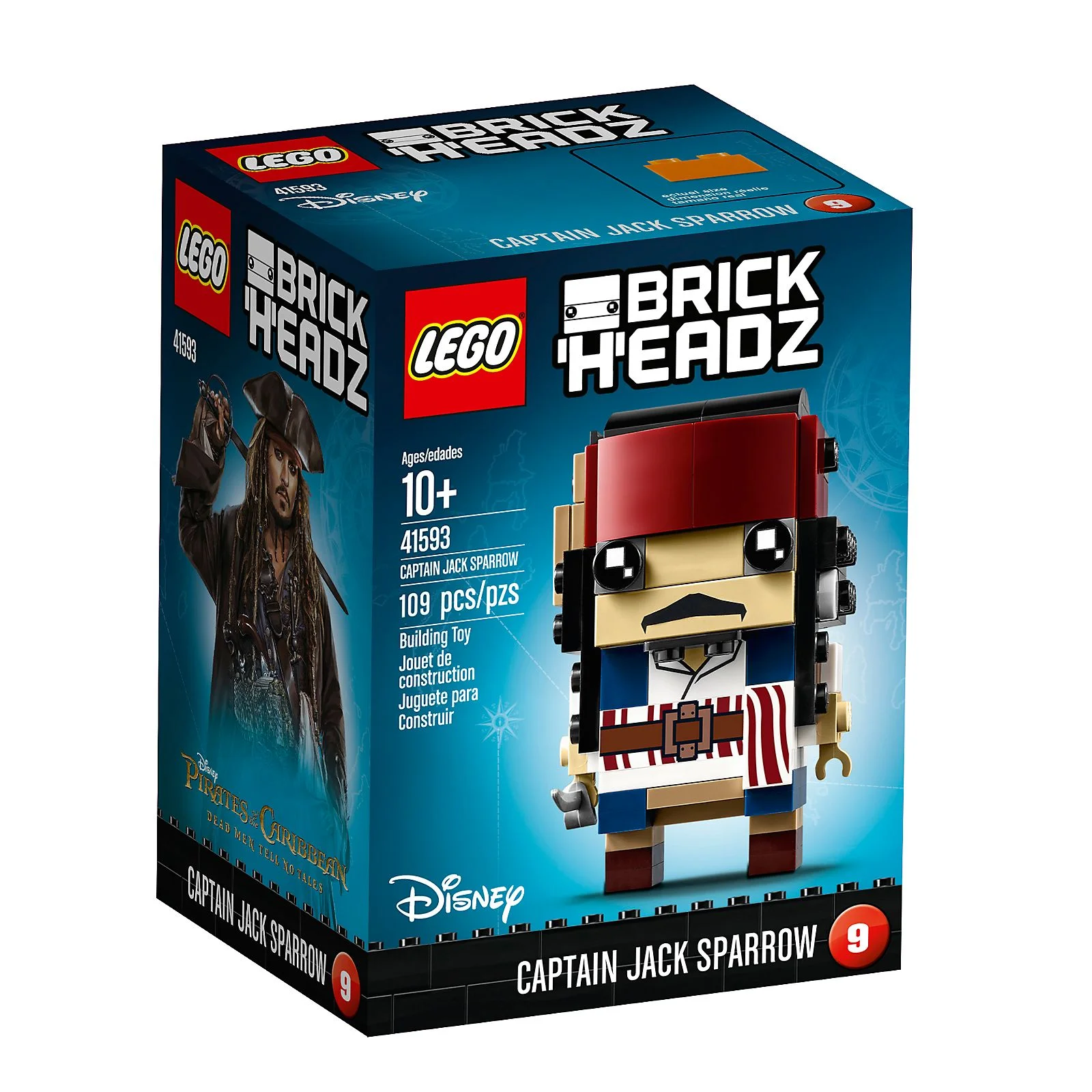 LEGO® 41593 nowy Lego BrickHeadz Kapitan Jack Sparrow Piraci z karaibów Misb 2017 - zdjęcie 3
