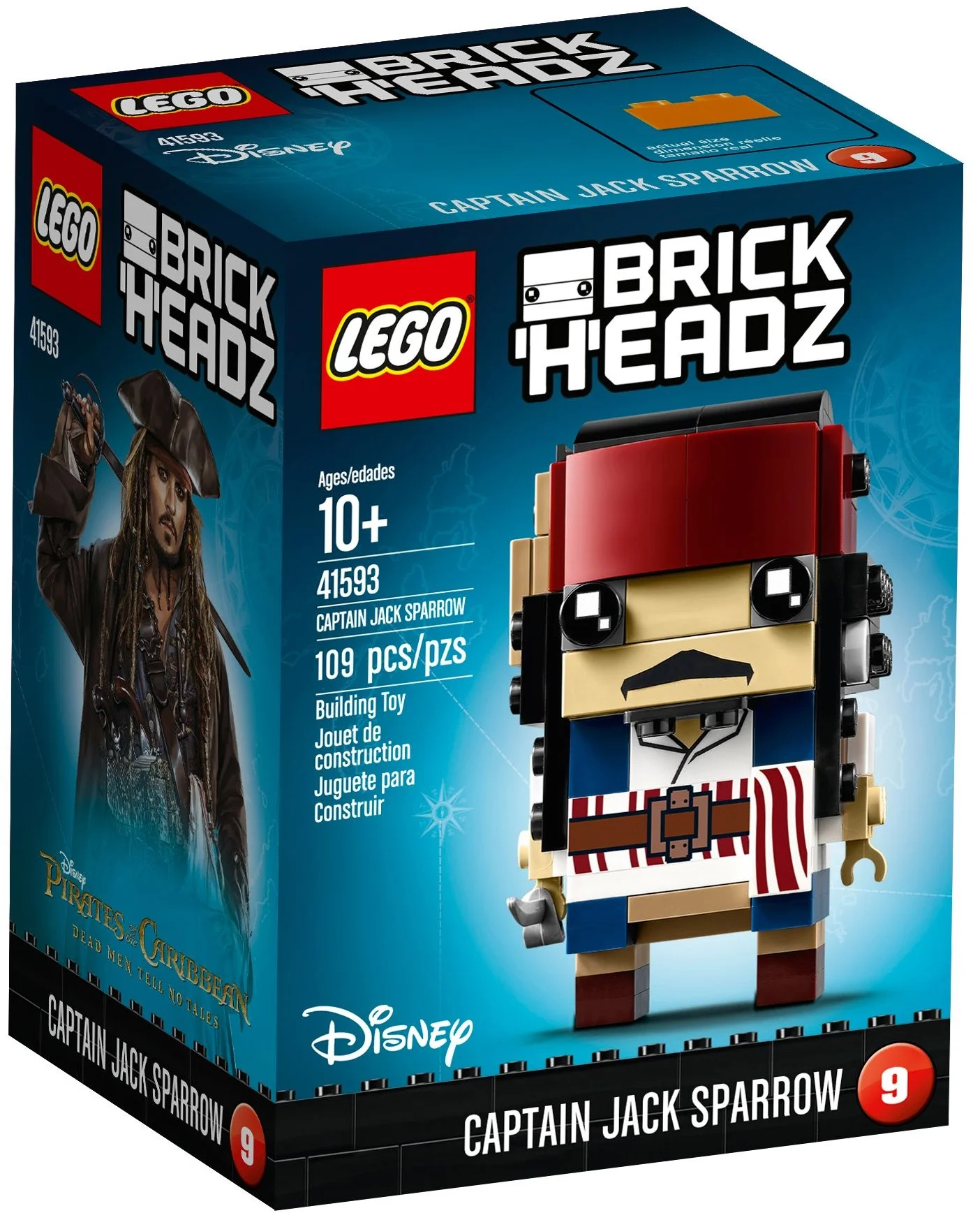 LEGO® 41593 nowy Lego BrickHeadz Kapitan Jack Sparrow Piraci z karaibów Misb 2017 - zdjęcie 1