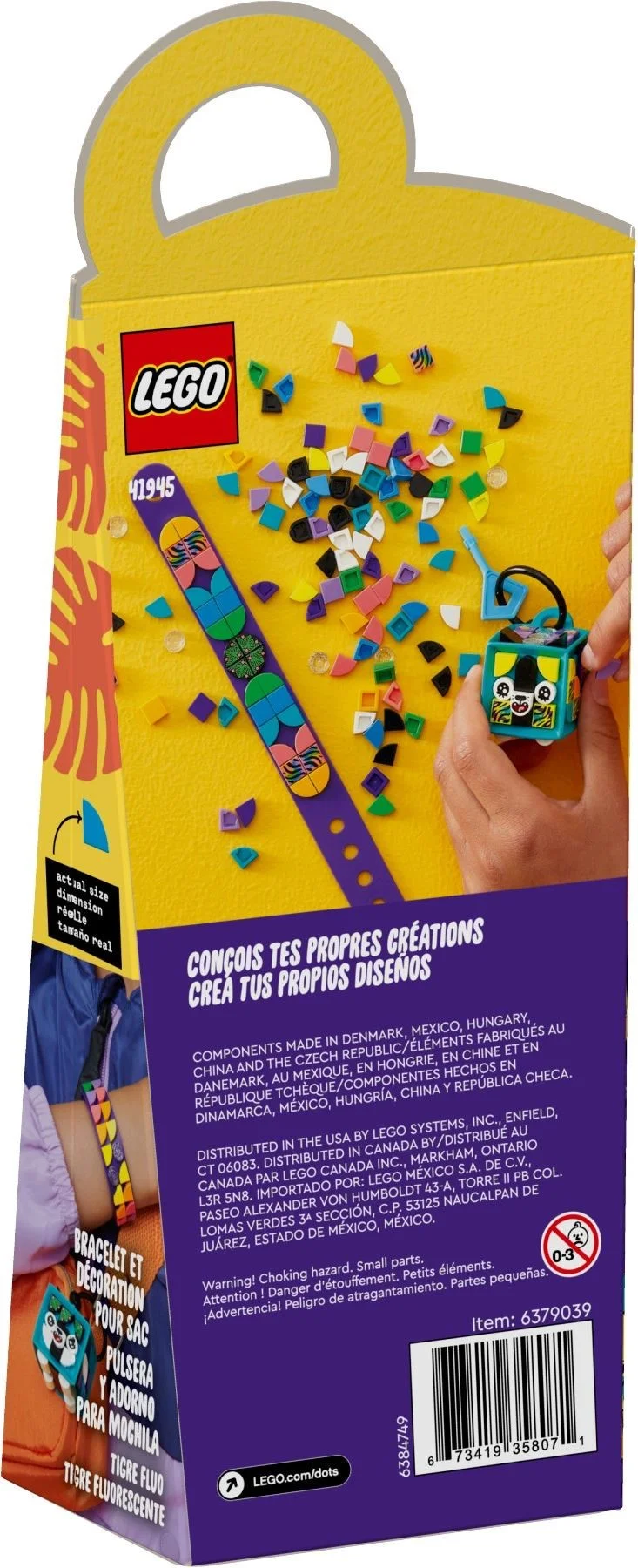 LEGO® 41945 LEGO DOTS Neonowy tygrys — bransoletka i zawieszka na torbę - zdjęcie 11