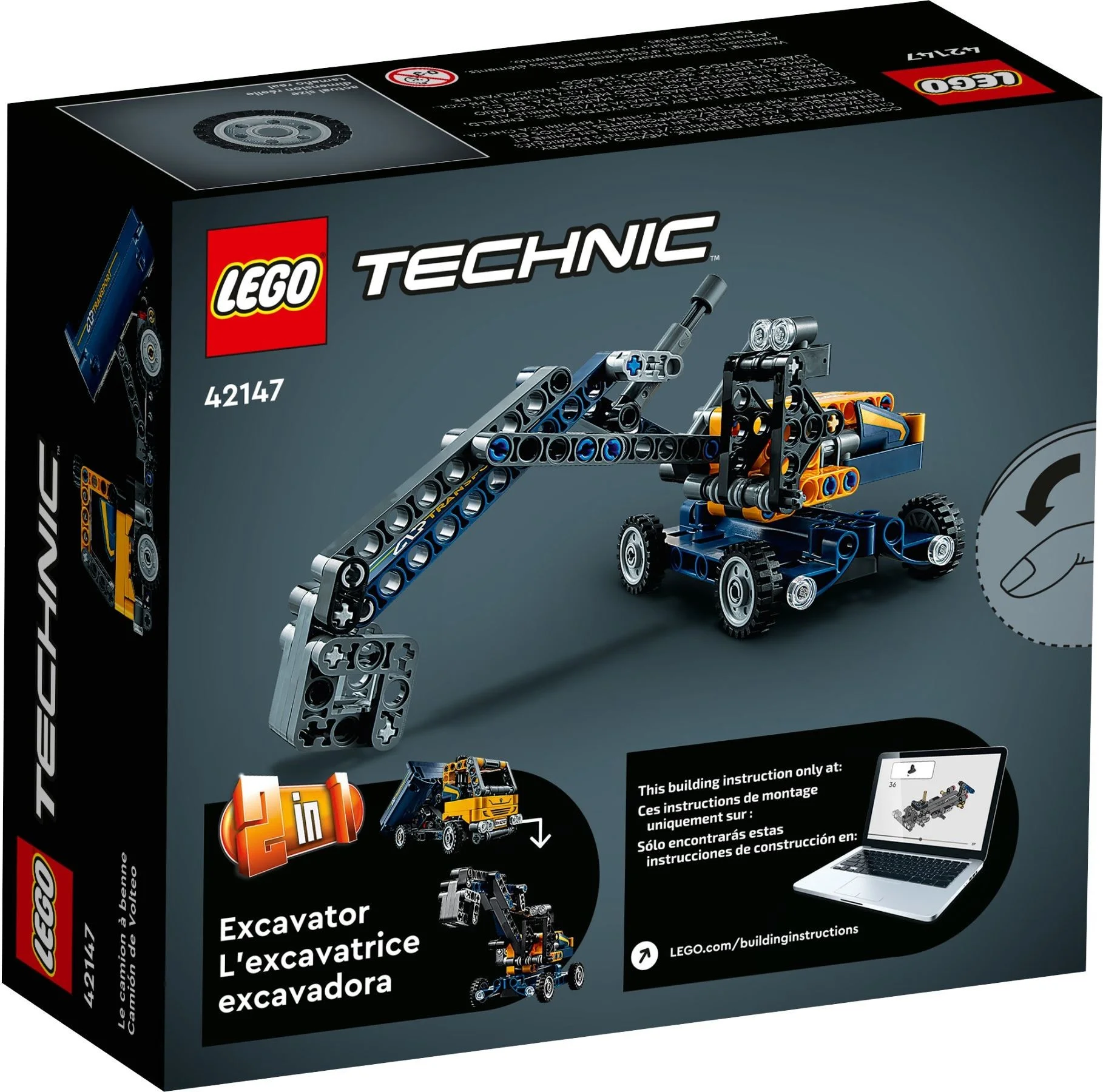 LEGO® 42147 Klocki Lego Technic 2w1 Wywrotka Koparka Zestaw Do Zabawy - zdjęcie 6