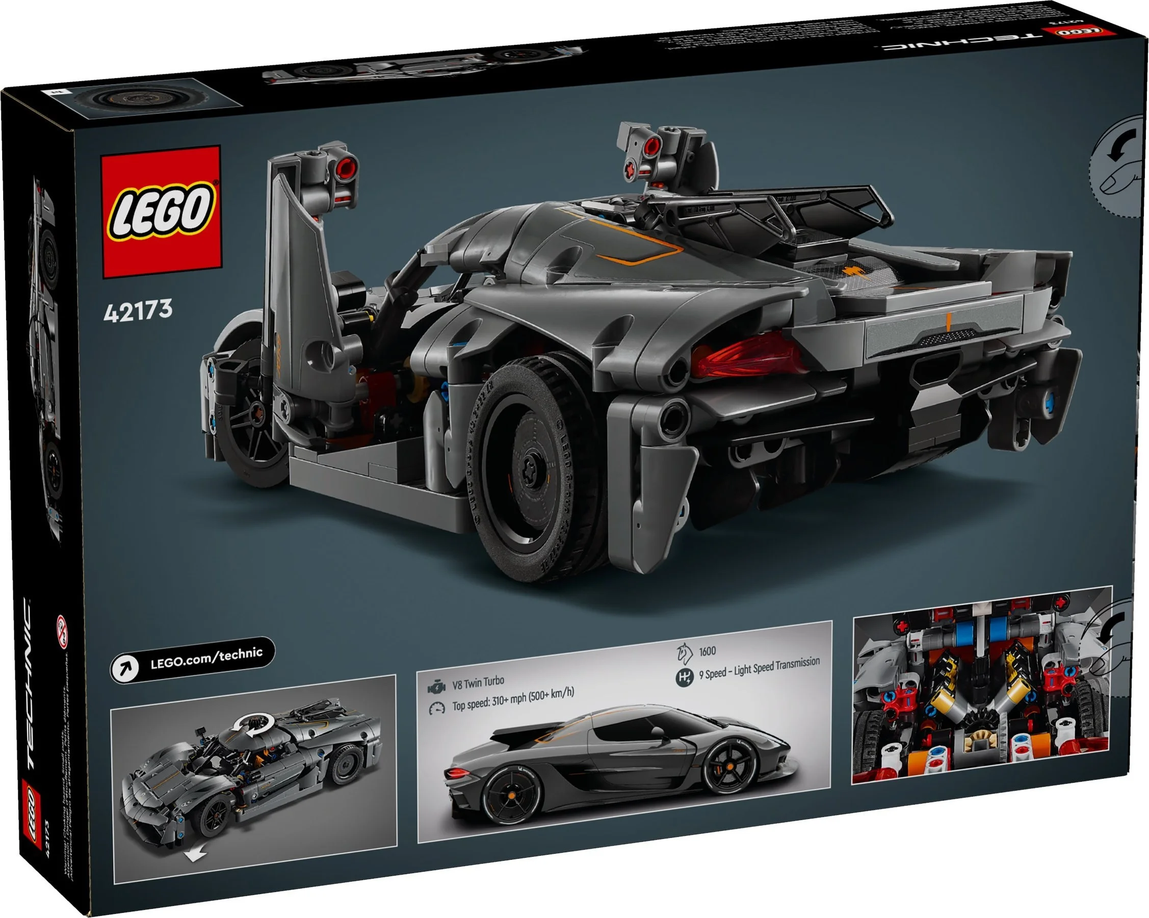 LEGO® 42173 Szary hipersamochód Koenigsegg Jesko Absolut - zdjęcie 3