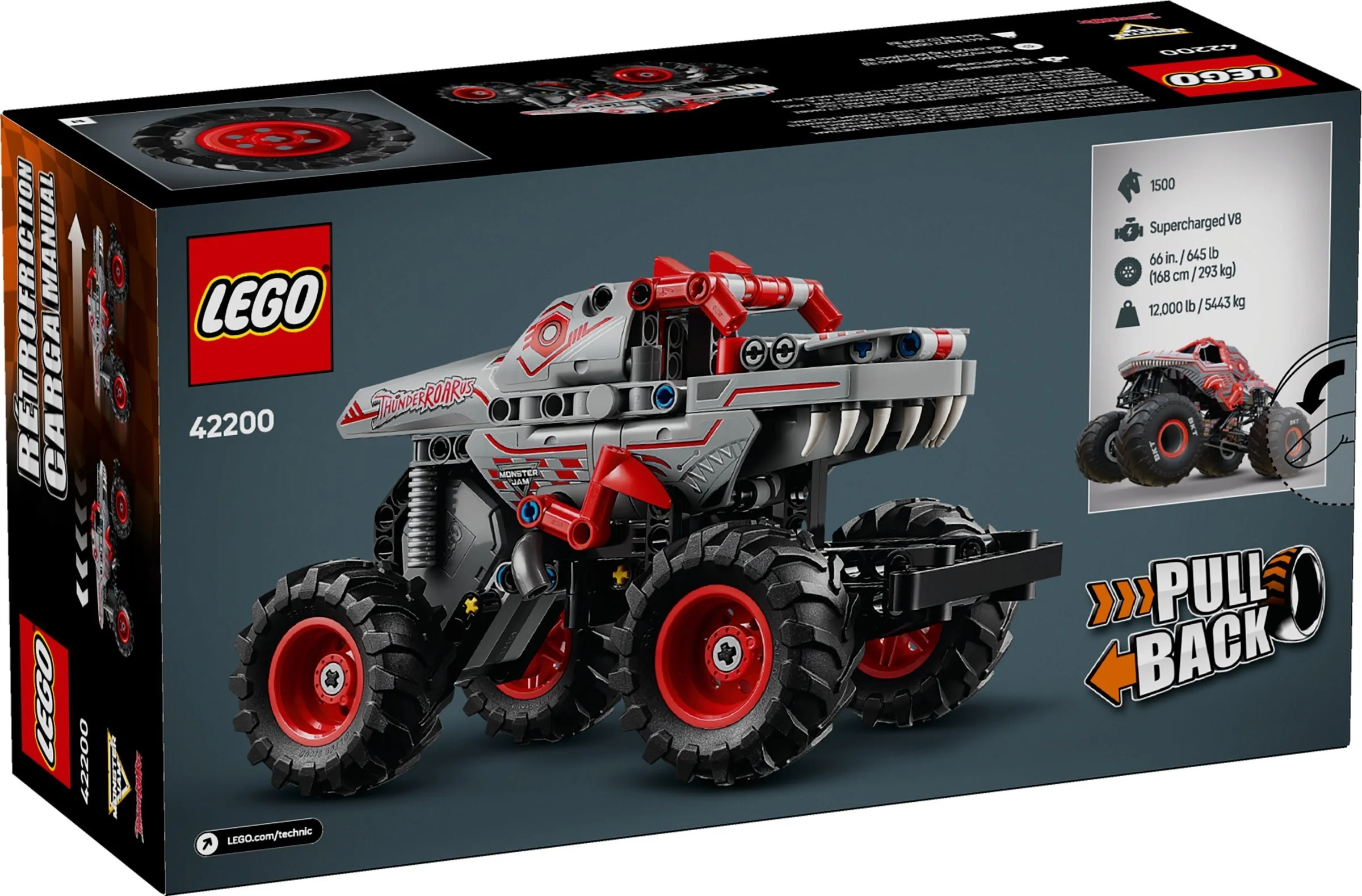 LEGO® 42200 Monster Jam™ ThunderROARus™ z napędem typu pull - back - zdjęcie 1