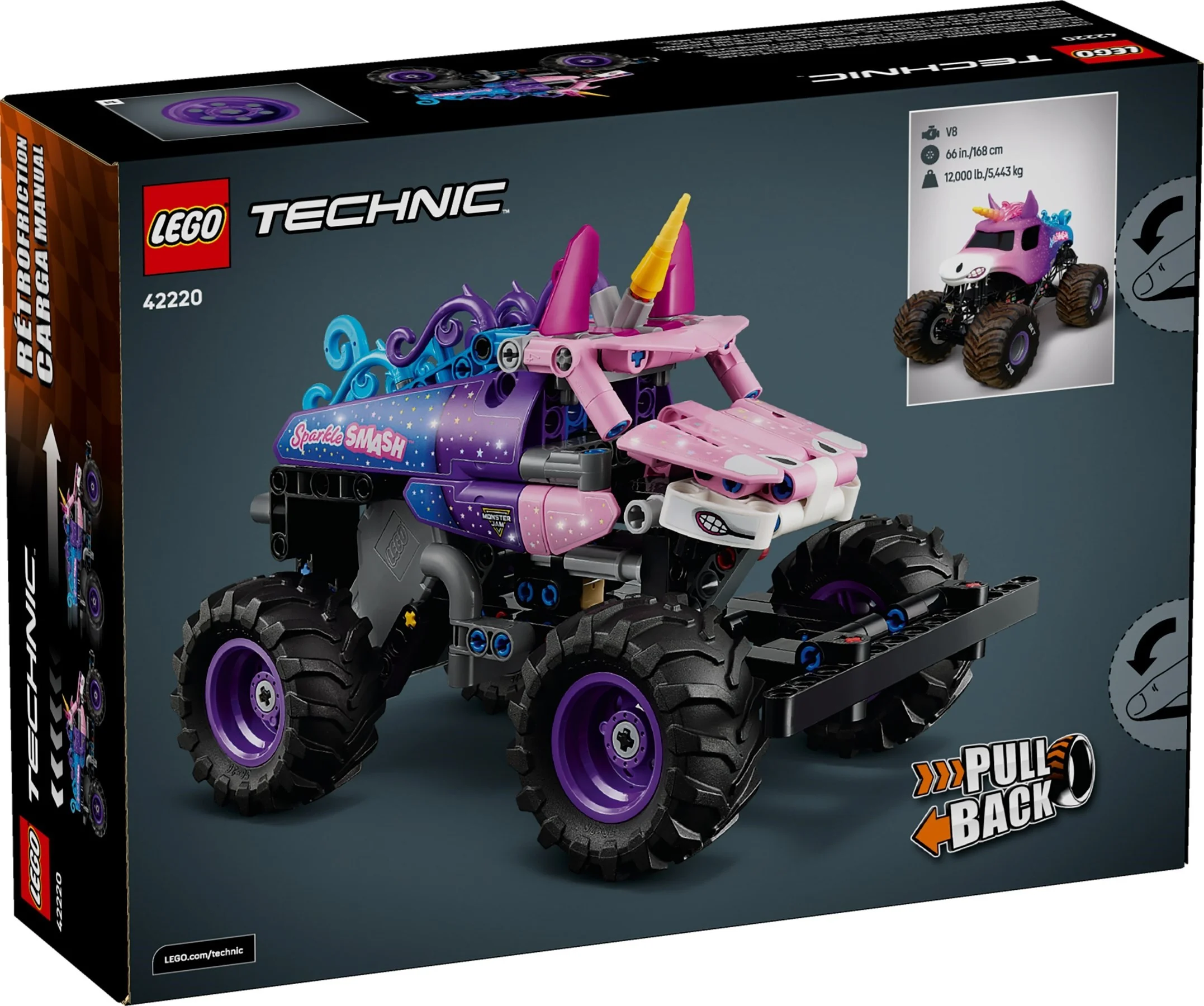 LEGO® 42220 Monster Jam™ Sparkle Smash™ z Napędem Typu Pull-Back - zdjęcie 2