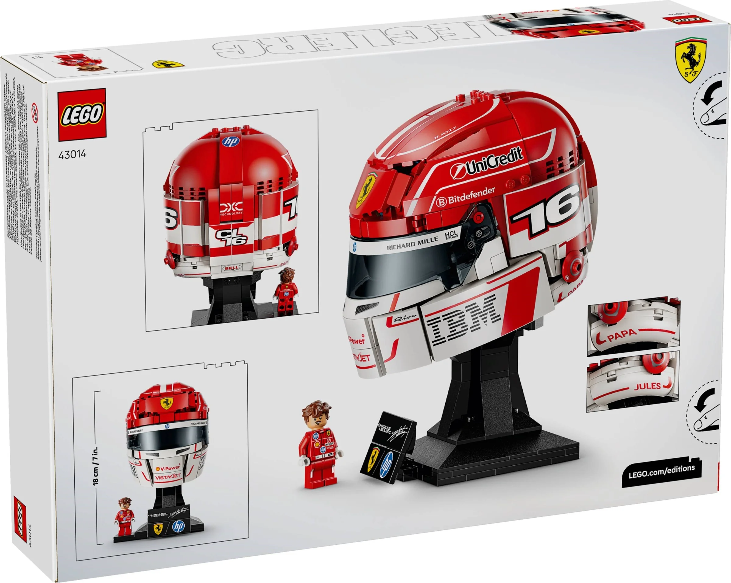 LEGO® 43014 LEGO Editions Formula 1 Vehicles Kask Charles Leclerc Scuderia Ferrari HP - zdjęcie 3