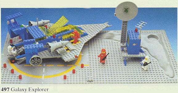 Oryginalny LEGO 497 Galaxy Explorer z 1979 roku, seria Classic Space