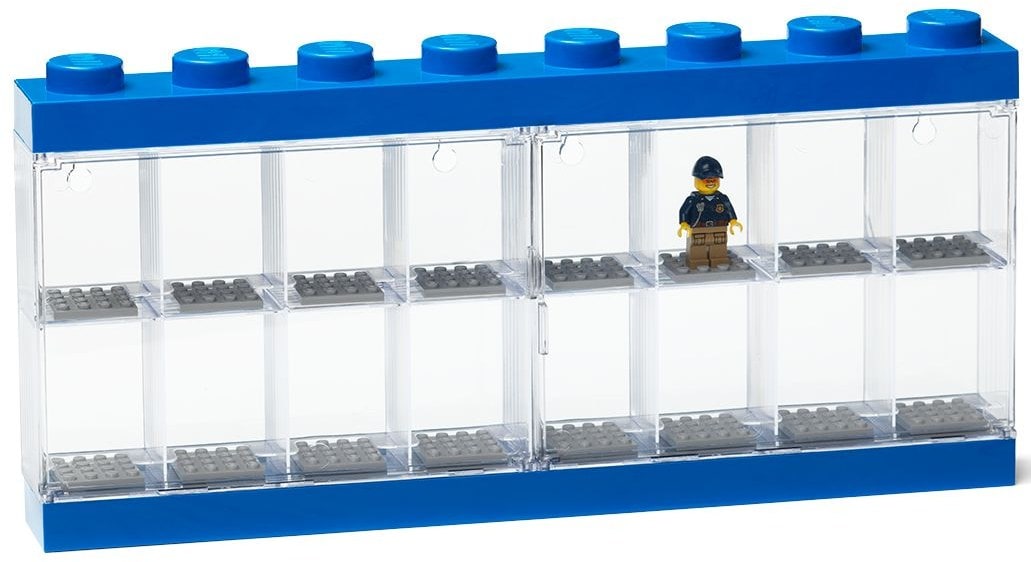 Minifigure Display Case 16 (Blue)