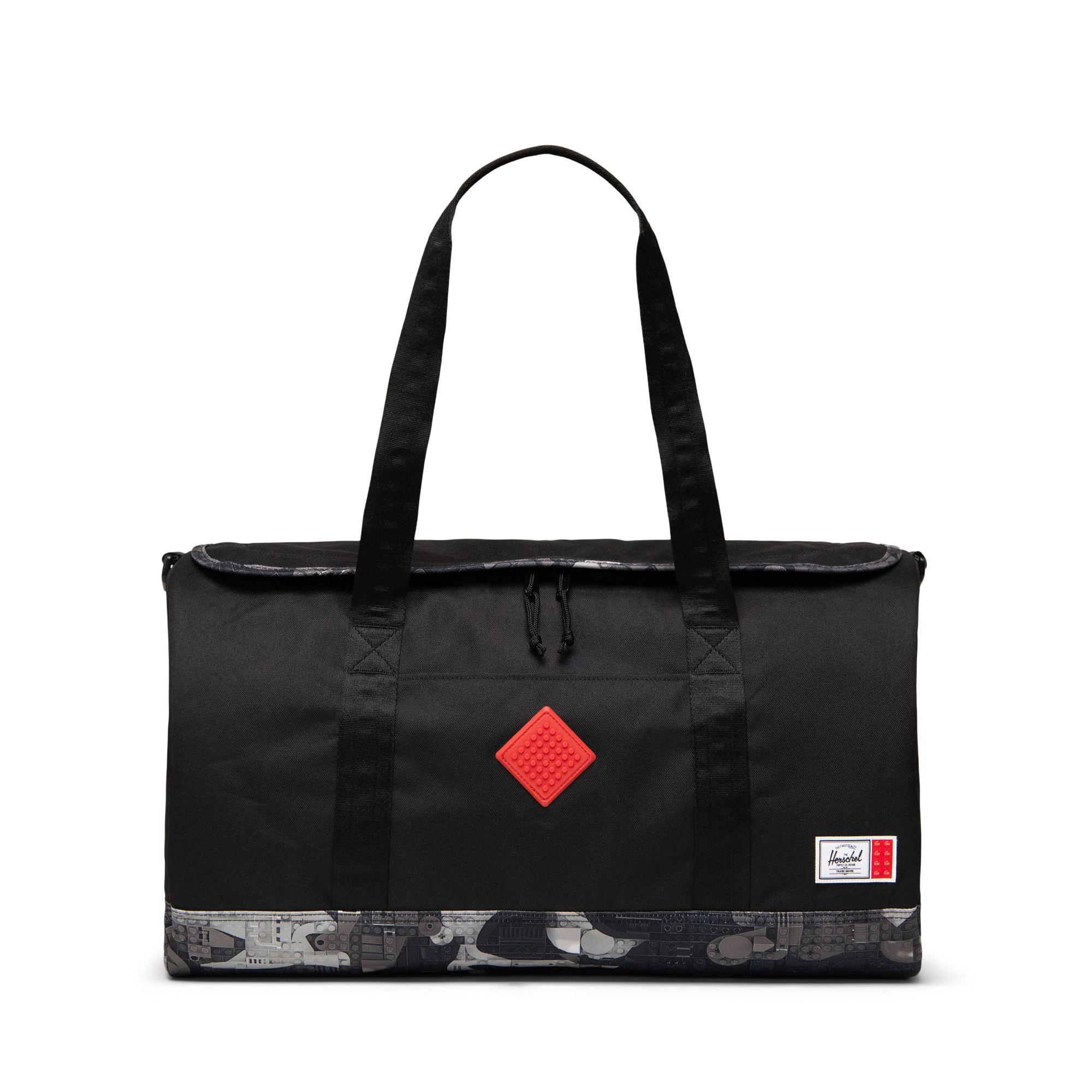 Czarna torba podróżna Herschel Heritage - czarne abstrakcyjne klocki