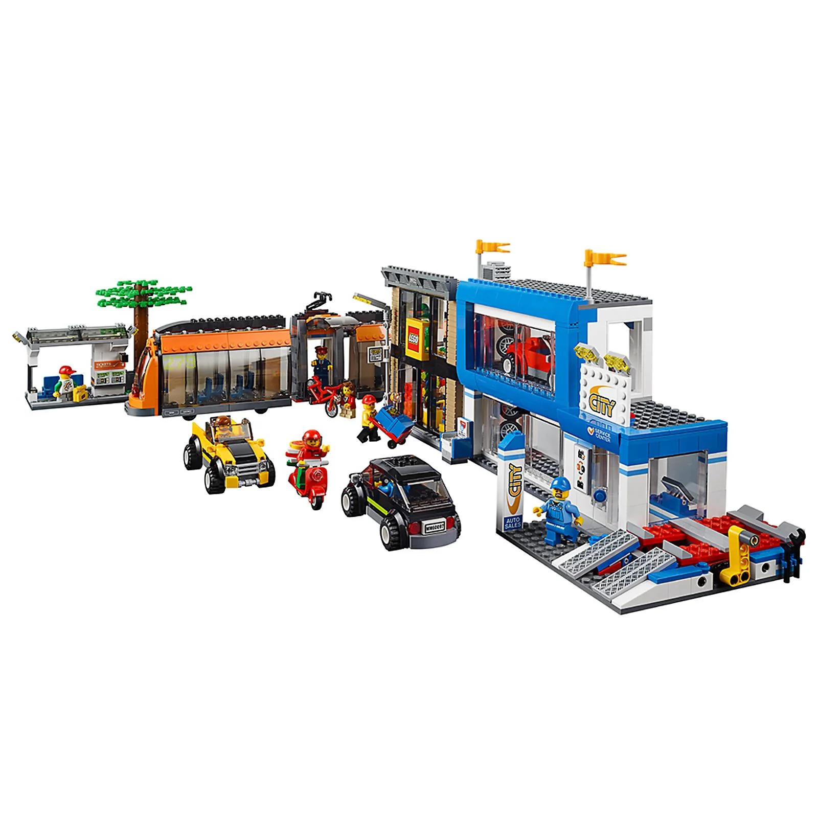 LEGO® 60097 City Zestaw Plac Miejski Tramwaj Helikopter Auta Laweta Sklep - zdjęcie 9