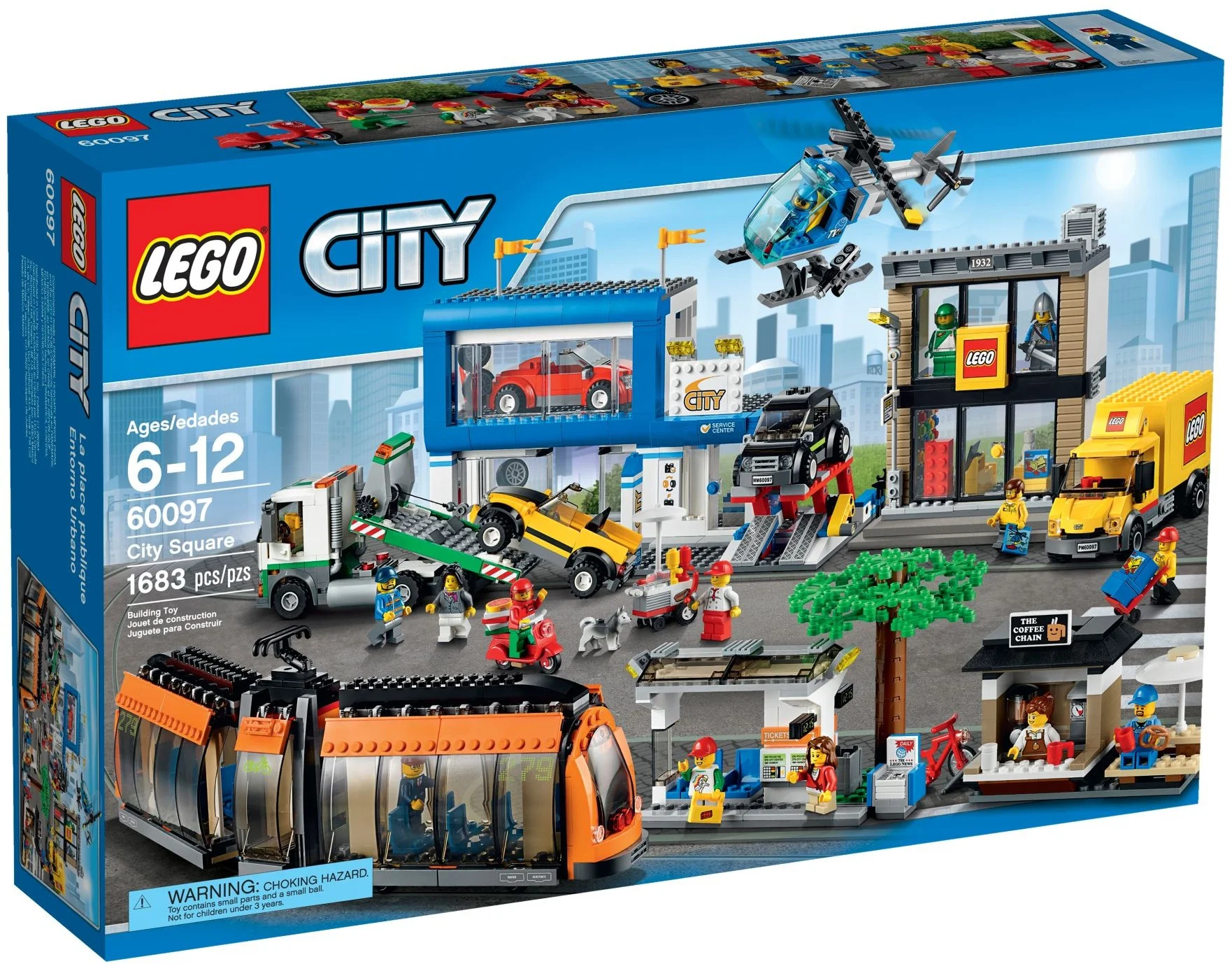 LEGO® 60097 City Zestaw Plac Miejski Tramwaj Helikopter Auta Laweta Sklep - zdjęcie 11