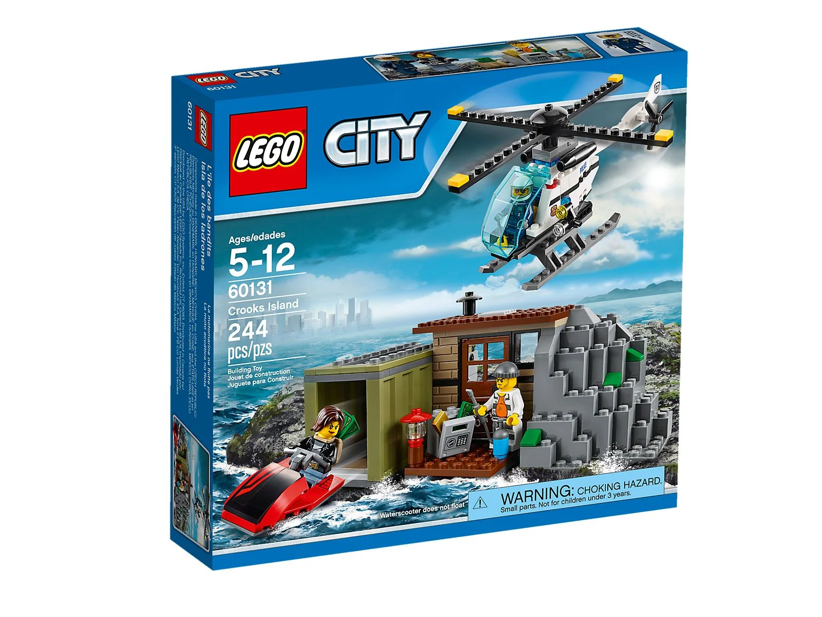 LEGO® 60131 City Wyspa Rabusiów Helikopter Skuter Wodny Pilot Policja Sejf - zdjęcie 3