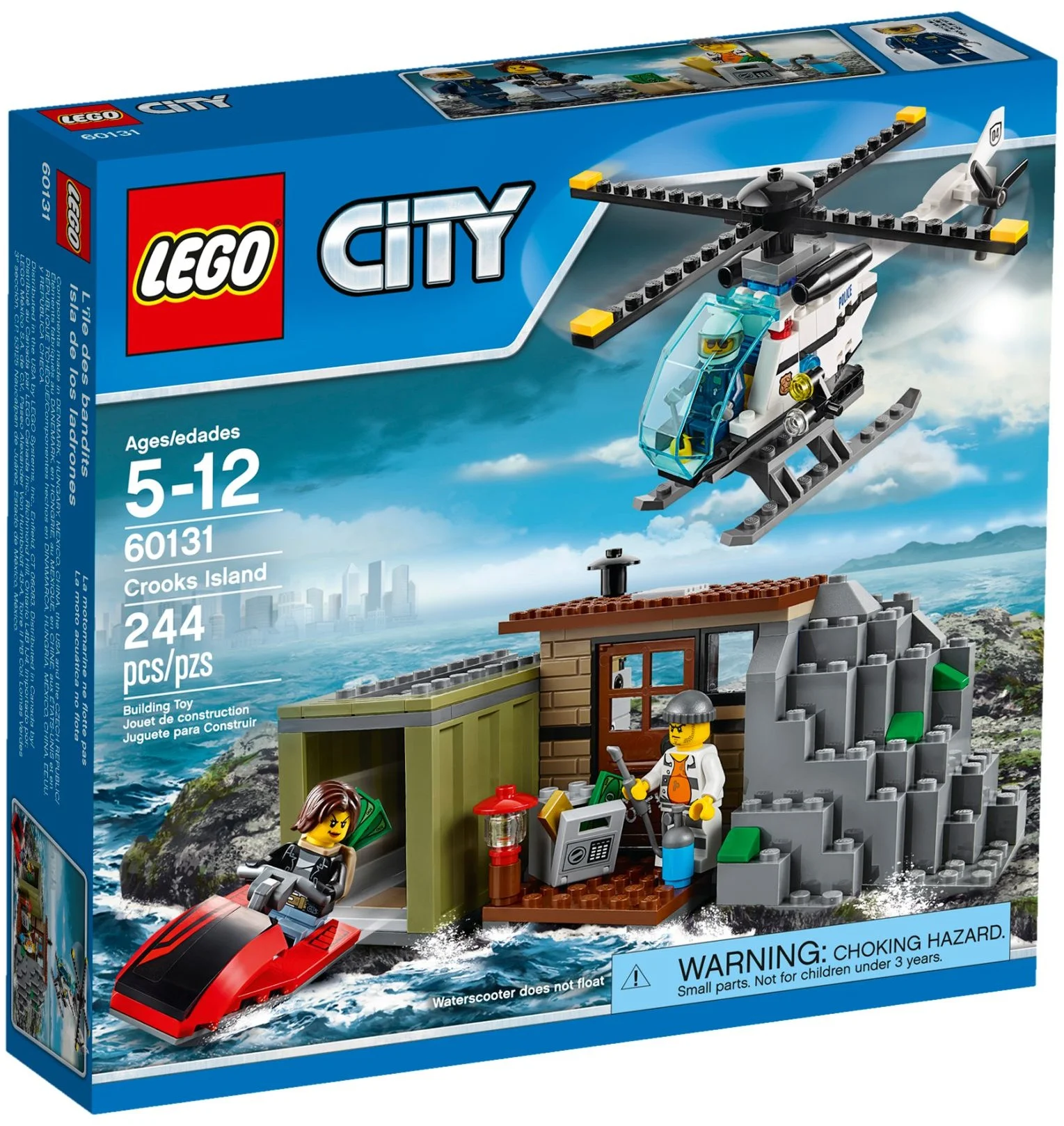 LEGO® 60131 City Wyspa Rabusiów Helikopter Skuter Wodny Pilot Policja Sejf - zdjęcie 11