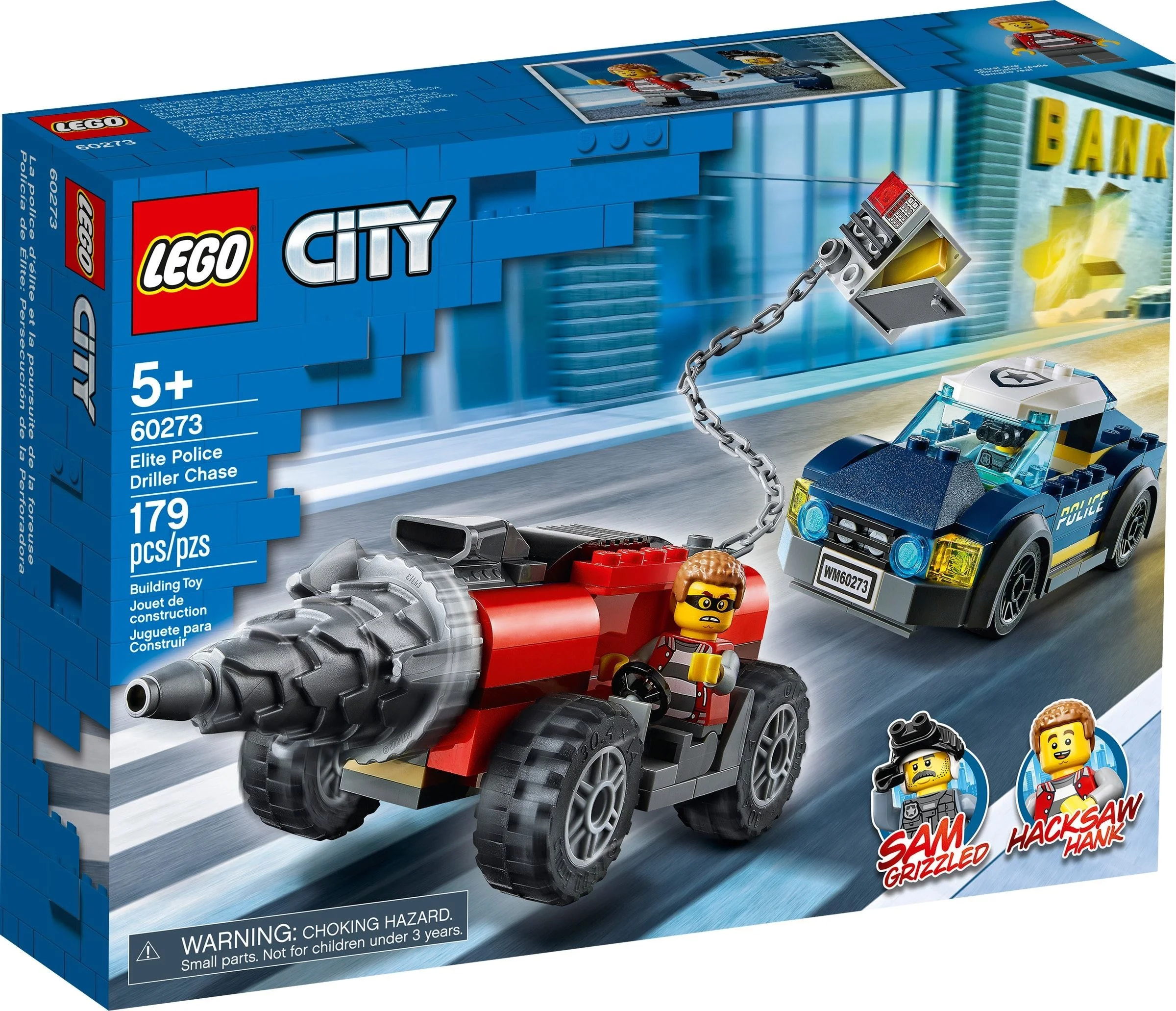 Lego City Policyjny pościg za wiertnicą Policja i złodziej Nowe