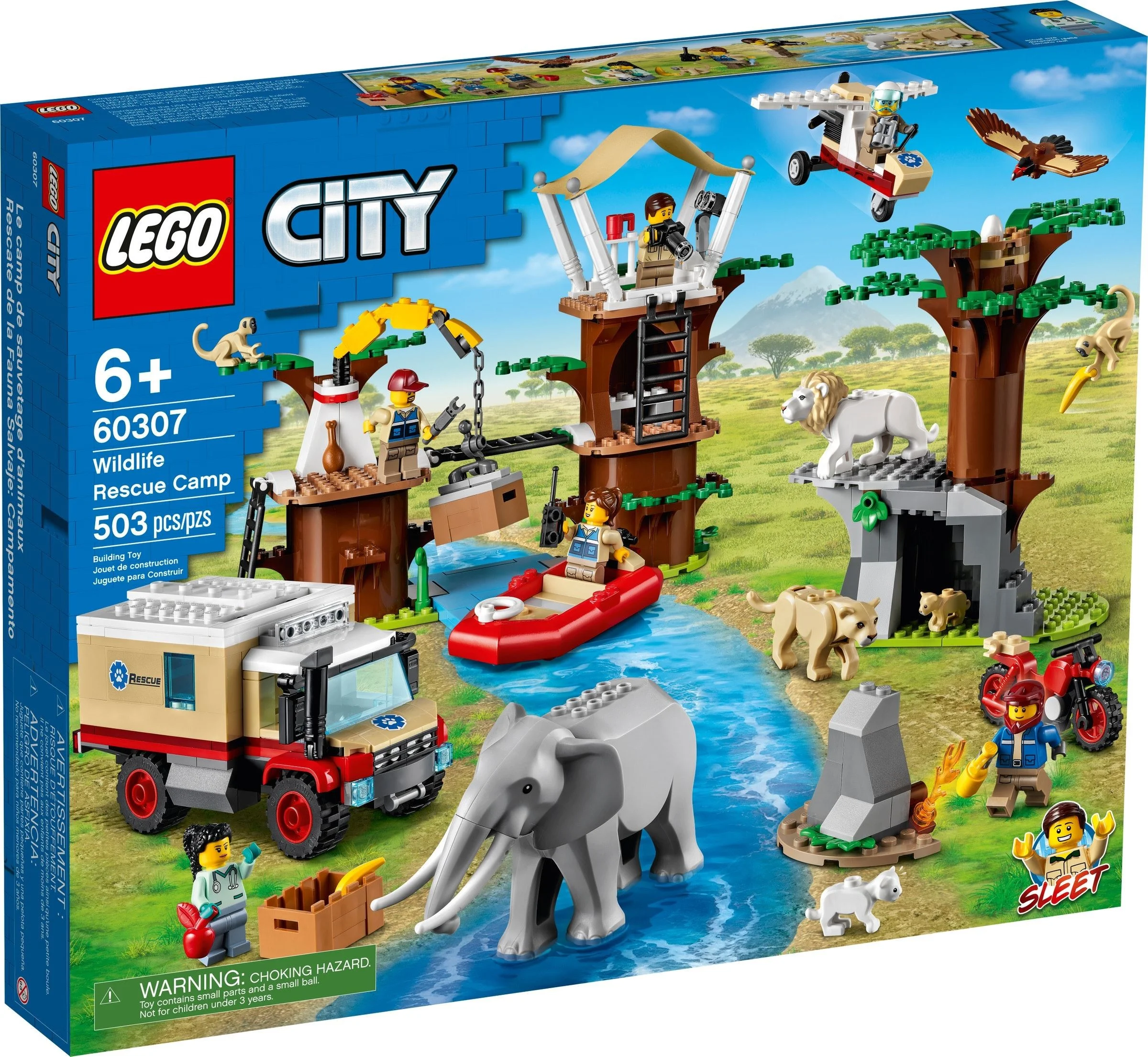 LEGO® 60307 Obóz ratowników dzikich zwierząt Nowe - zdjęcie 1