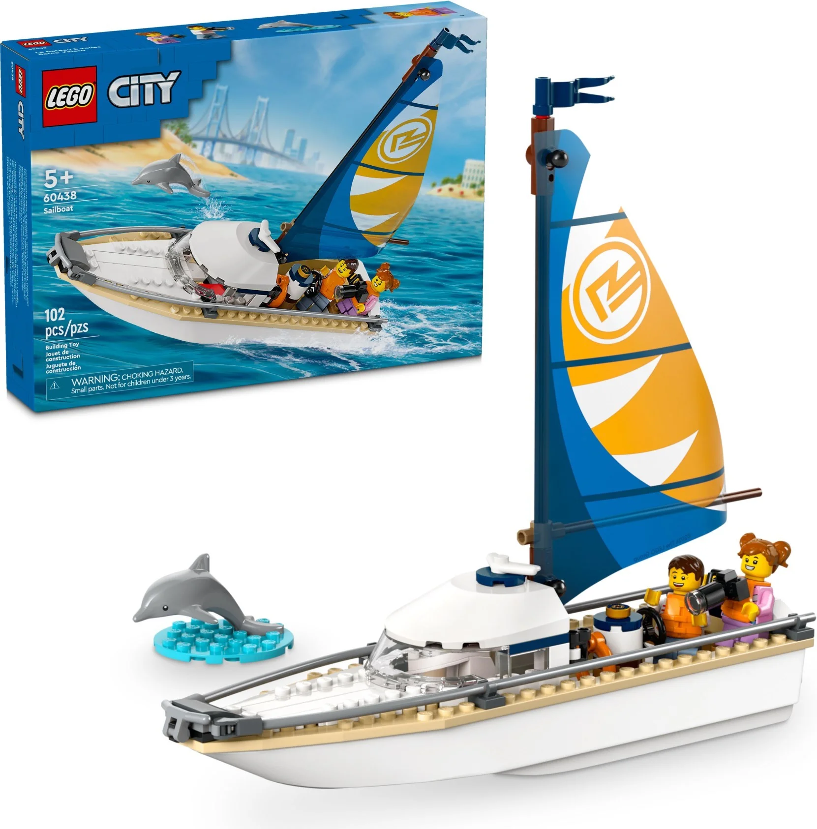 LEGO® 60438 Żaglówka Delfin Statek Łódka