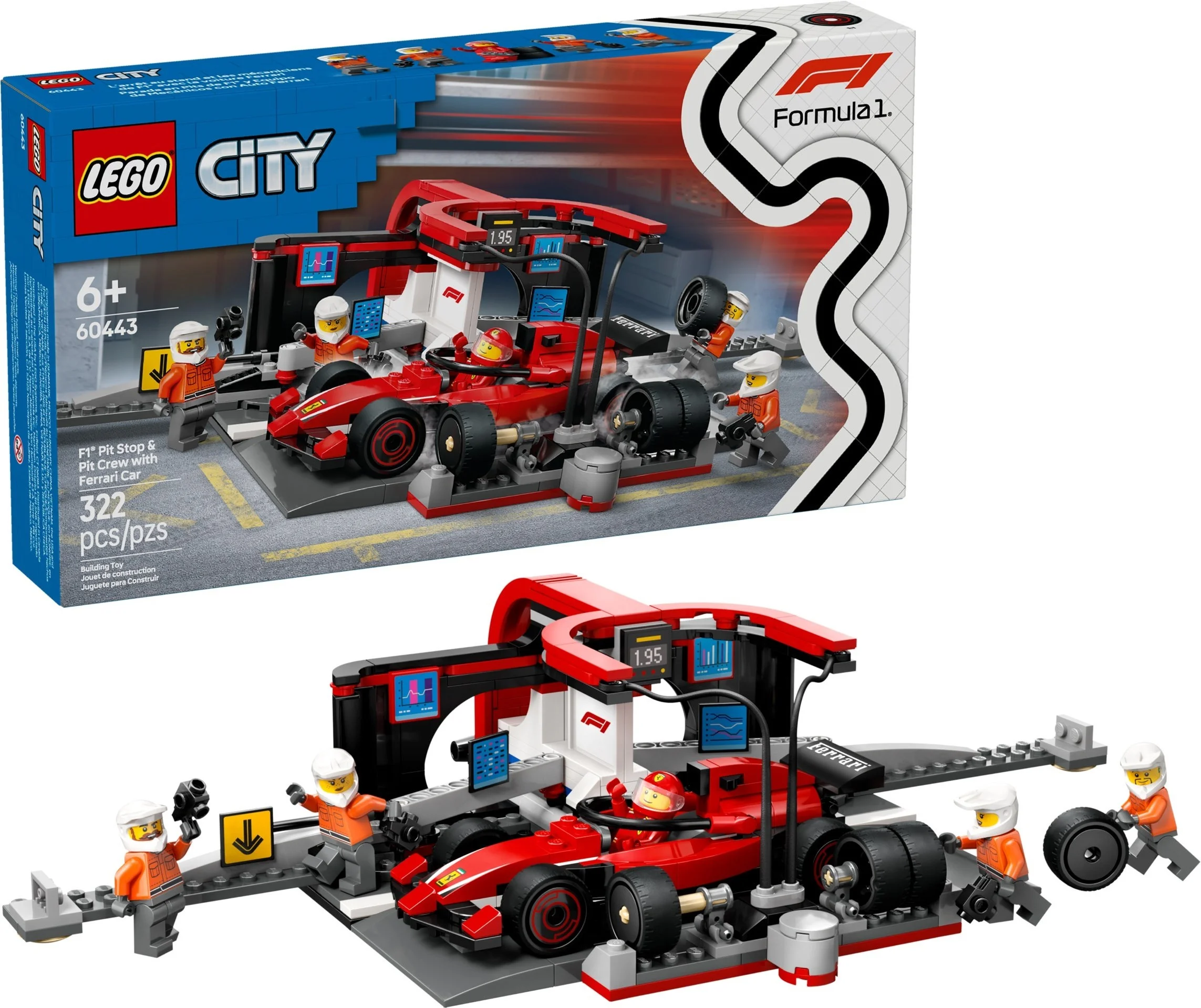 LEGO® 60443 F1® Pit stop i mechanika z bolidem Ferrari - zdjęcie 3